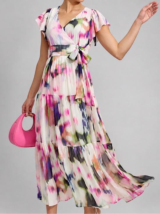 Dkny Dresses & Skirts - 🆕🌸🪻🌿DKNY Watercolor Floral Light Casual Party Chic Summer Maxi Dress Size 8